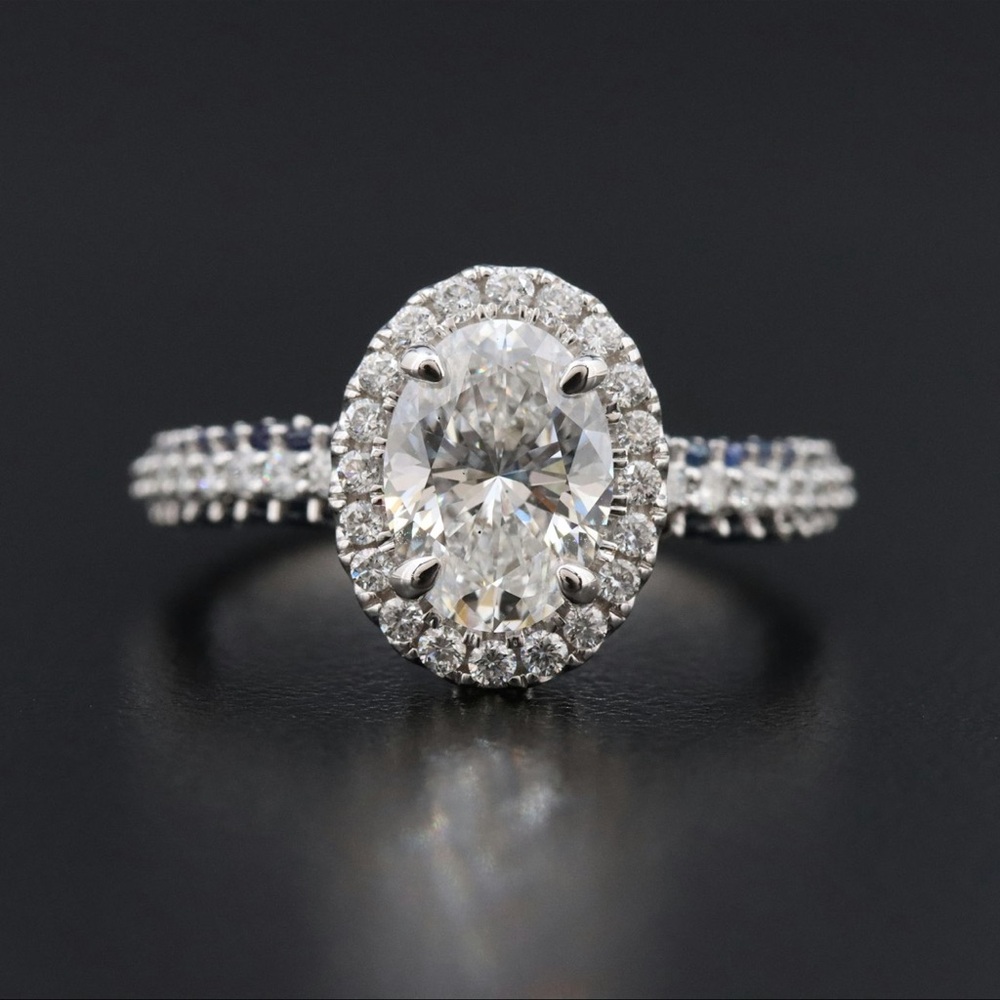Vera Wang Love 14k gold 2.11 lab grown diamond and sapphire Ring